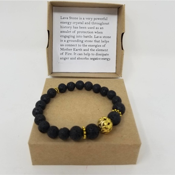Lava Stone NEW Crystal Energy Mother Earth Bracelo - Picture 1 of 5
